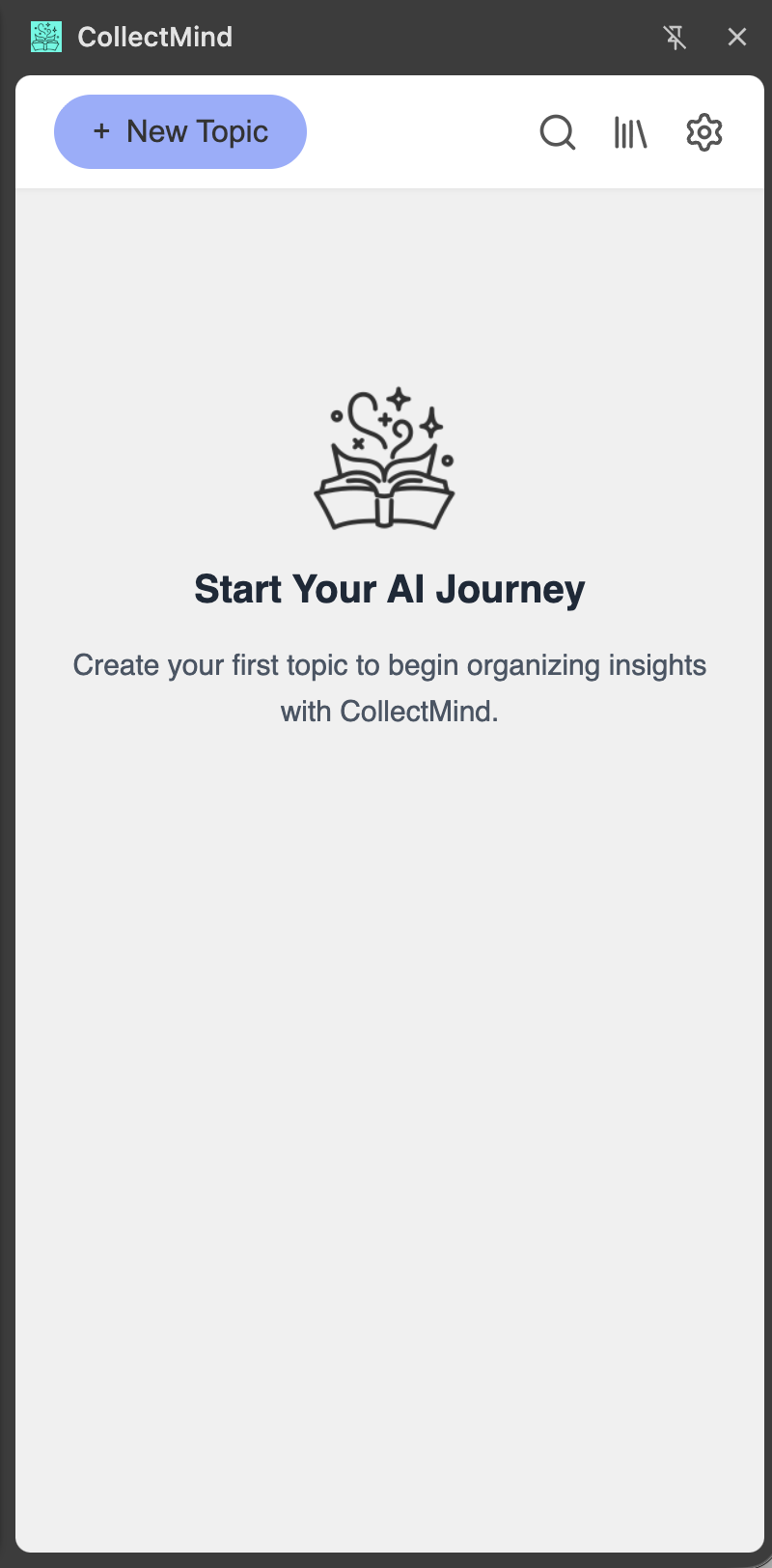 CollectMind start page