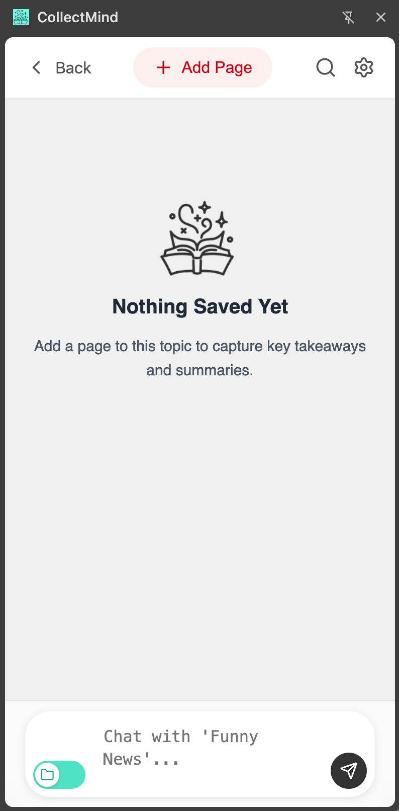 Saved pages list